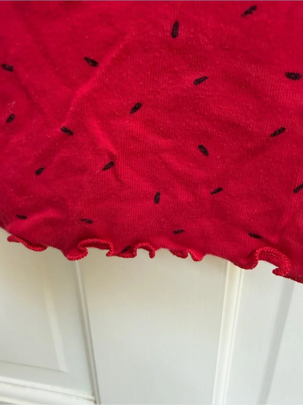Gymboree Girls 5 6 Red Watermelon-Print Camisole Green Trim Top Shirt Blouse